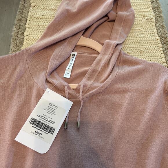 NWT Fabletics Soft Pink Josie Hooded Sweater Open Back Sz 1X Athleisure - Picture 2 of 8